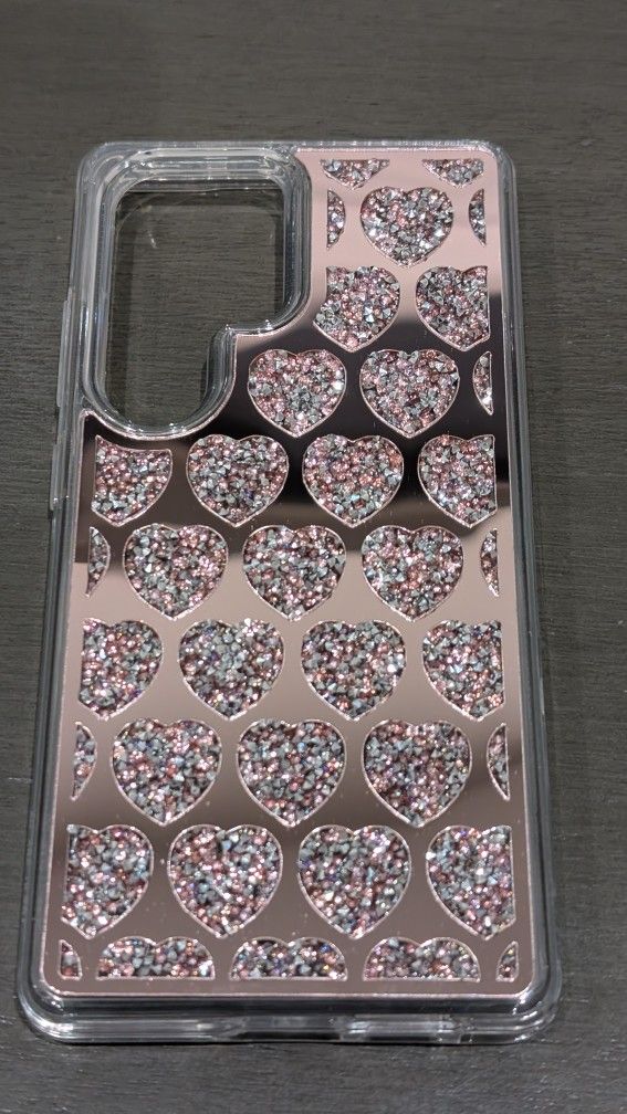 Samsung Galaxy S25 Ultra 6.9 Inch Pink Heart Bling Case