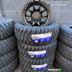 SET LT 265/70/17 MUD TERRAIN AND NEW RIMS 17” TACOMA 4RUNNER CHEVY AND MORE