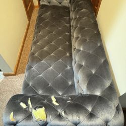 Mcandrews 91" Velvet Rolled Arm Chesterfield Sofa