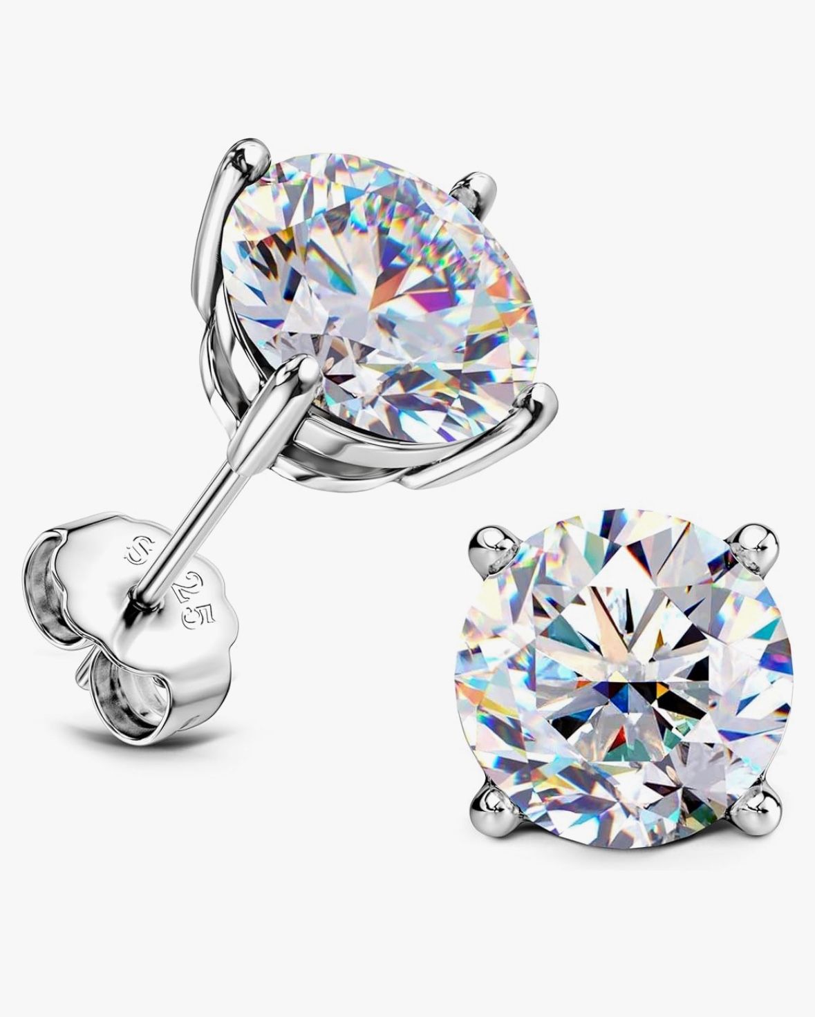 Moissanite Stud Earrings 0.6 ct. Passes Diamond Test.