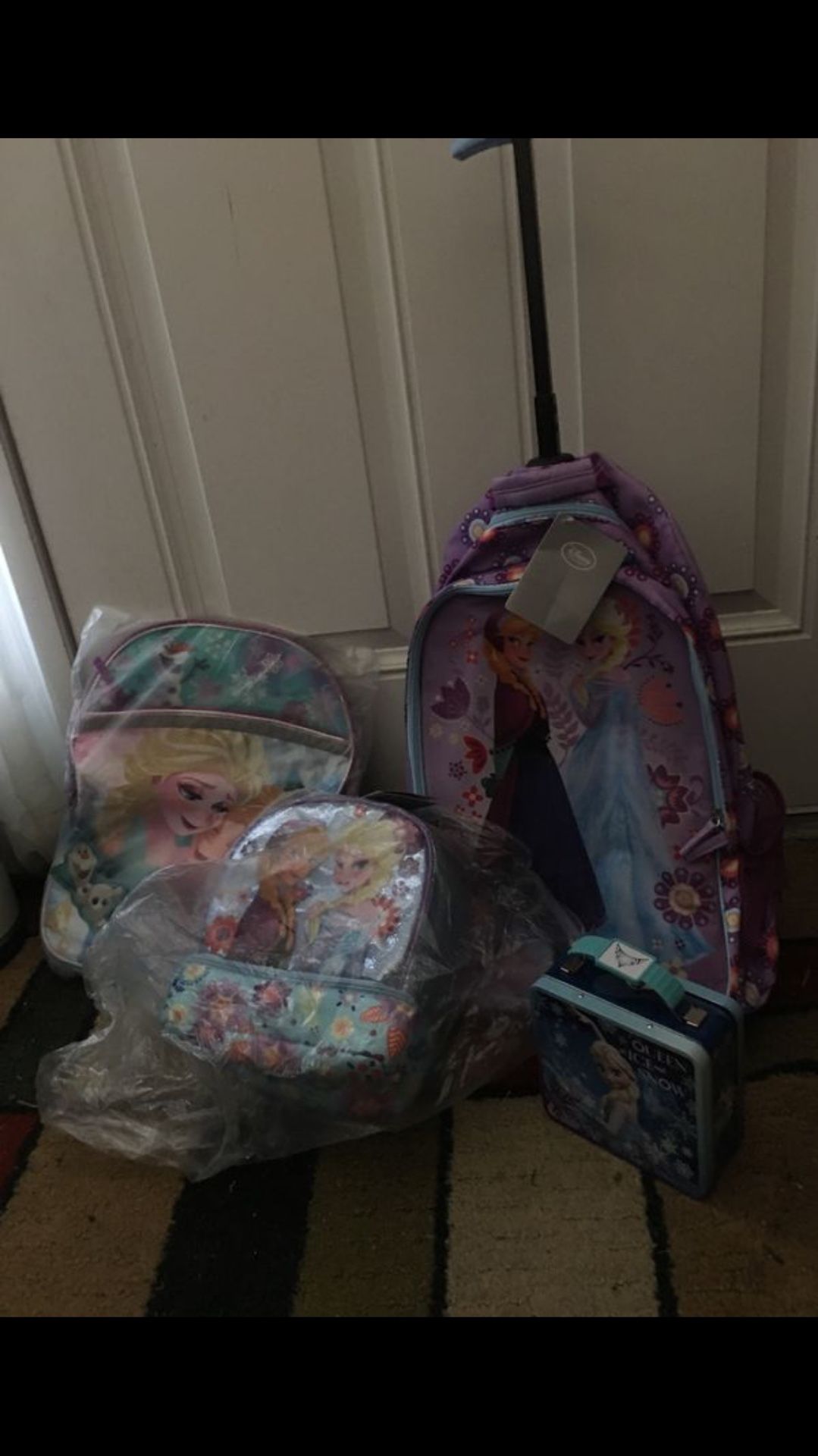 Brand New Disney Frozen Elsa and Anna Backpack, Lunchbox and Travel Suitcase/Backpack w/ wheels New w/ Tags. Great for back to school!
