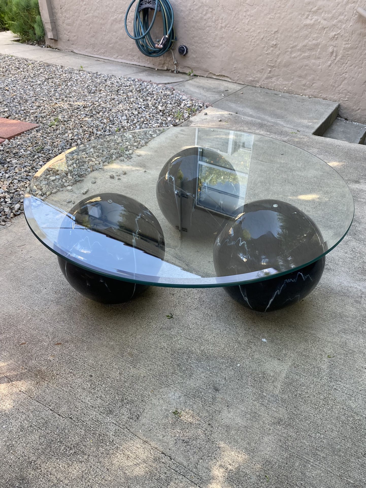 Vintage Postmodern Ceramic Globe Sphere Coffee Table