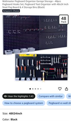 Wallmaster Steel Pegboard Garage Organizer – NEW in Box – $55