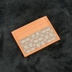 Coach Jacquard Micro Signature C Leather ID Card Case Wallet