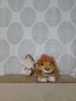 Simba Plush Lion Vintage Porcelain Doll