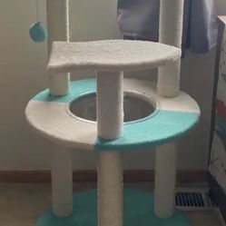 Cat Tree, 35.5in Cat Tower for Indoor Kitten, Kitty House with Scratching Posts & Padded Perch & Space Capsule, Cute Scratching Tree, Pet Furniture fo