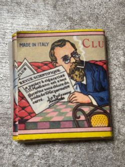 Vintage Made in Italy Miniature Tin / Box – French Café Gentleman Graphic