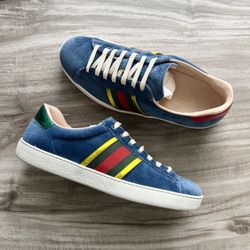 Gucci Ace Velvet Blue Size 7 US Women’s (UK 6)