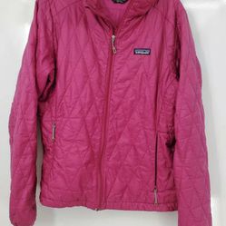 Patagonia Women's Nano Puff Pink Long Sleeve Puffer Quilted Jacket Coat Size L