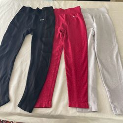 AYBL Women's Leggings Lot of 3 Size M Seamless Black Red Gray Activewear