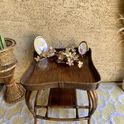 Vintage Rattan Table 
