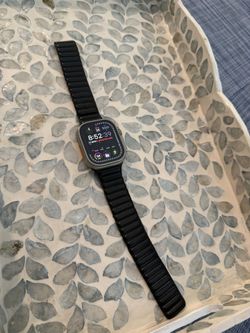 Apple Watch Ultra 2 with Black Leather Band