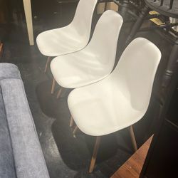 3 White Bucket Chairs