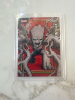 ALPHA! 2026 Topps Chrome Marvel Groot Storm’s Red Lightning Refractor 2/5