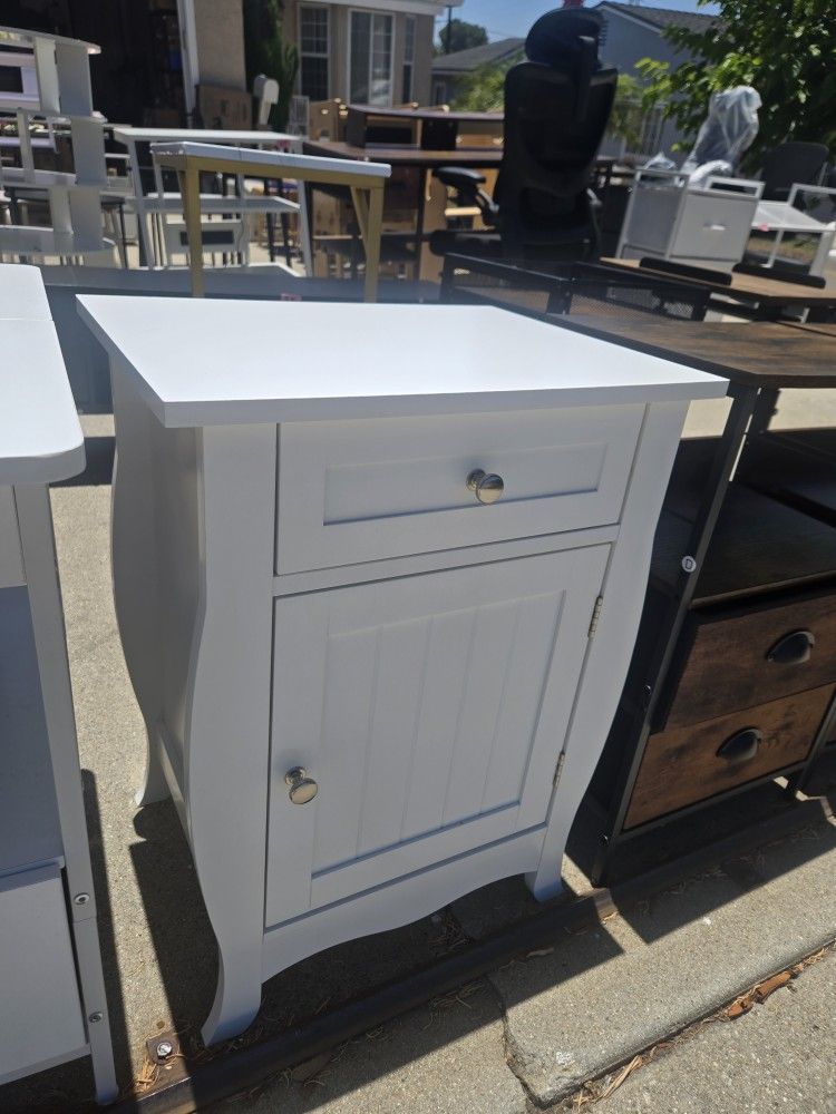 Costway Accent End Table With Drawer Storage Cabinet Wooden Nightstand