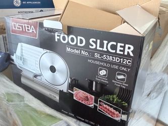 Ostba Electric Food Slicer - Stainless Steel Meat & Deli Slicer w/ Extra Blade
