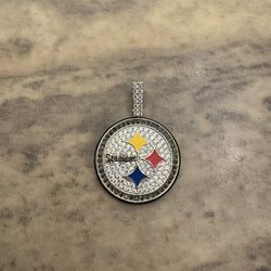 Steelers Sterling Silver And CZ Pendant 