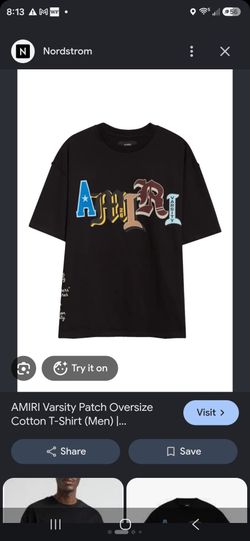 Amiri Varsity Patch Oversized Black T-Shirt