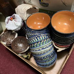 hand made decoration ,  clay plates 