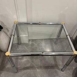 Metal glass side table