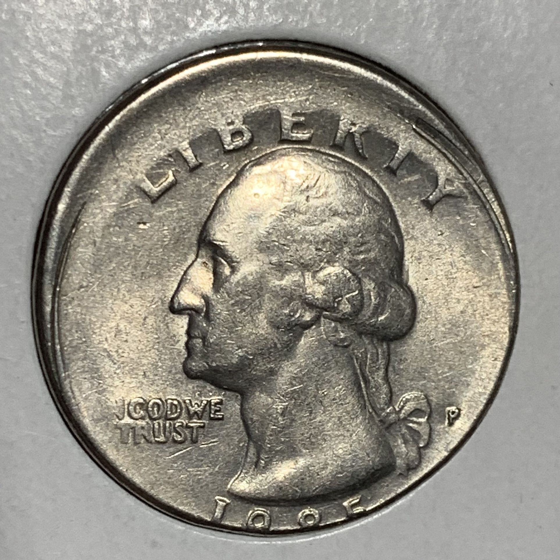 ERROR Off Center 1985 Washington Quarter