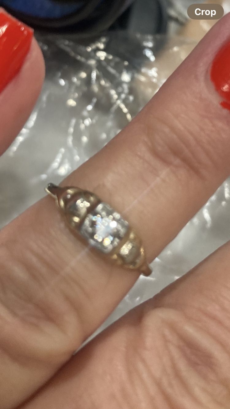 Beautiful Dainty Antique 14k Gold And Mined Diamond 