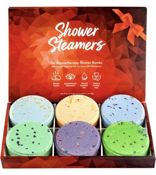 Brand New Shower Steamers Aromatherapy - Variety Pack of 6 Shower Bombs with Essential Oils.Self Care and Relaxation Spa Gifts for Women