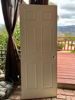 Solid Wood 6-Panel Fire-Rated Garage Entry Door Slab - White - Excellent Condition