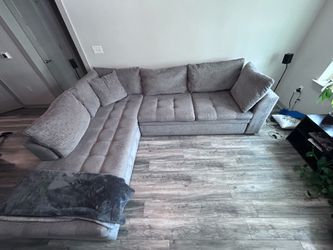 Grey Sectional with Pullout Sleeper