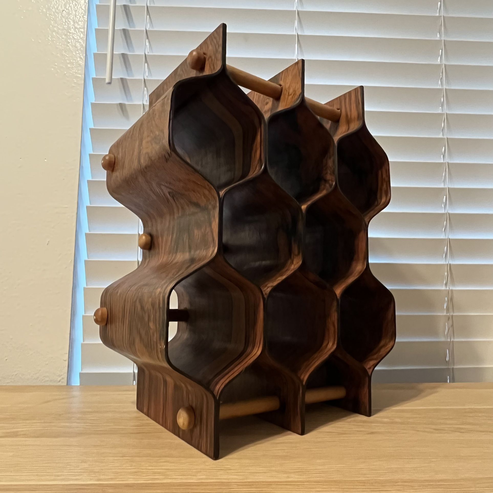 Mid Century Modern Wine Rack in Rosewood by Torsten Johansson 1960s MCM Desk Organizer