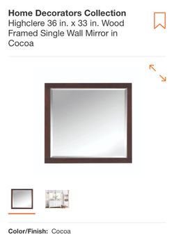 36 IN WOOD FRAMED SINGLE WALL MIRRORS IN COCOA
