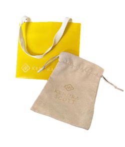 Kendra Scott Jewelry Gift Bag and Dust Cover Pouch Bag Empty Yellow Gold Design