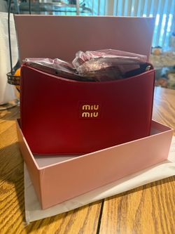 Designer Red Leather Clutch Bag