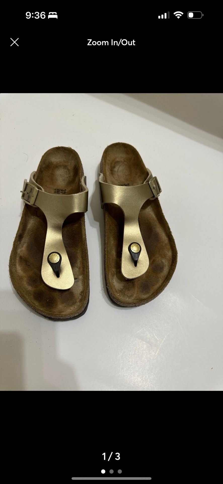 Gold Birkenstocks Size 37