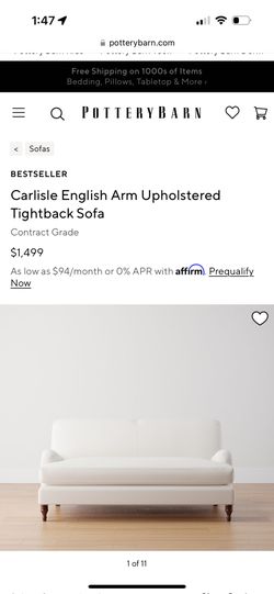 Pottery Barn Carlisle Sofa - White Linen