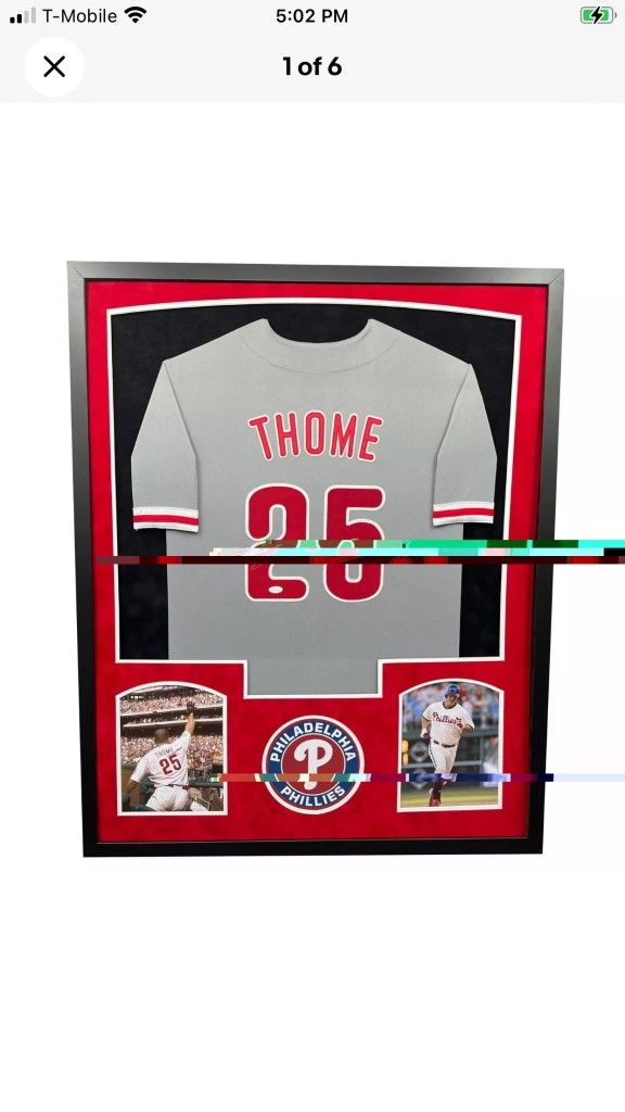 Jim Thome Philadelphia Phillies custom Framed Autographed jersey