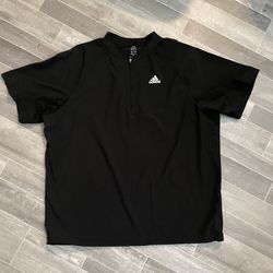 Mens Adidas Batting JacketJacket 1/4 Zip Black Sz. XL