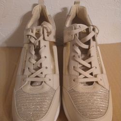 Michael Kors Georgie Mixed-Media Trainer 8M Women Shoes