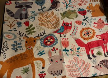 Kids Woodland Animals Quilt Blanket