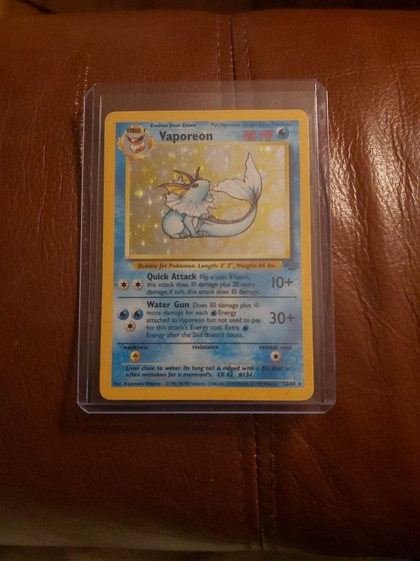 Pokemon Jungle Vaporeon Holo 12/64 Not Mint Not Played