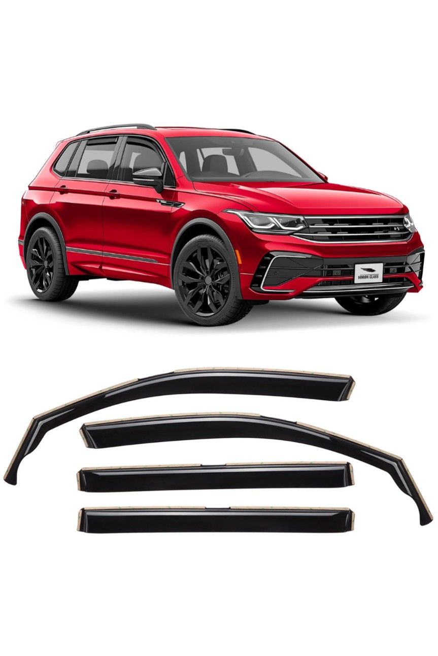 Voron Glass in-Channel Extra Durable Rain Guards for Volkswagen Tiguan 2018-2025, Window Deflectors, Vent Window Visors, 4 Pieces - 220164