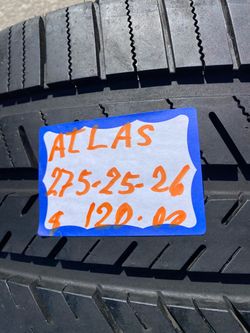 2 tires , 1 Atlas 1 is Delinte ,good price no install $90