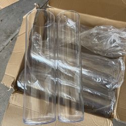 12 Pcs Plastic Clear Cylinder Vase for Home 18 Inch Acrylic Flowers