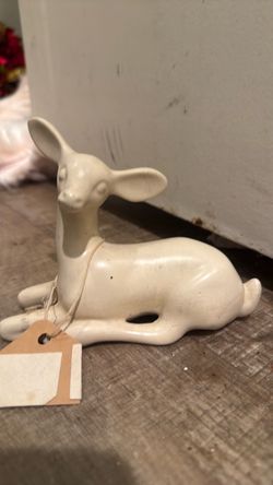 White Ceramic Deer Figurine