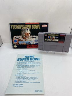 Tecmo Super Bowl SNES Super Nintendo W/ insert card NFL football in Box