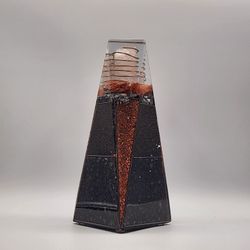 Orgonite Energy Tower 9.5 in | One-of-a-Kind 5 lb EMF Protection Sculpture with Clear Quartz, Shungite, Carnelian, Obsidian


