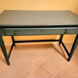 Blue Vintage Desk With Drawers