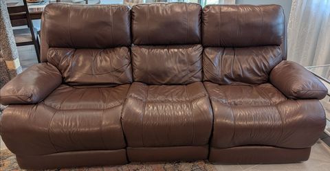 Power leather sofa and chair