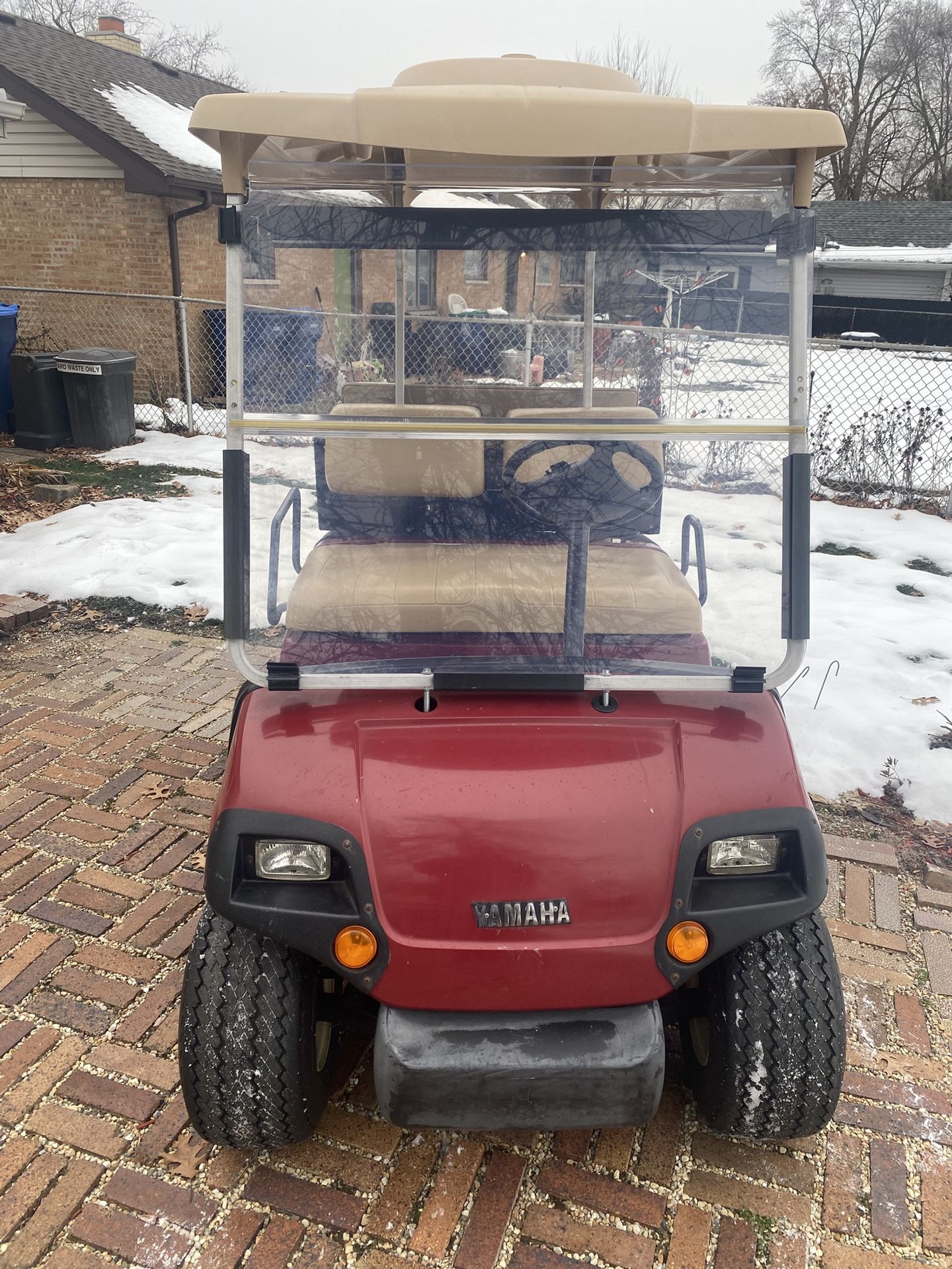 Yamaha G22 Golf Cart Headlights & Taillights, 4 Passenger, Bi-fold Windshield, Rear View Mirror