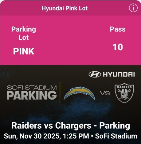 Los Angeles Chargers VS Las Vegas Raiders Parking